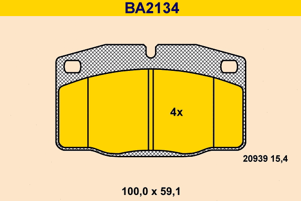 Kit de plaquettes de frein, frein à disque BARUM BA2134