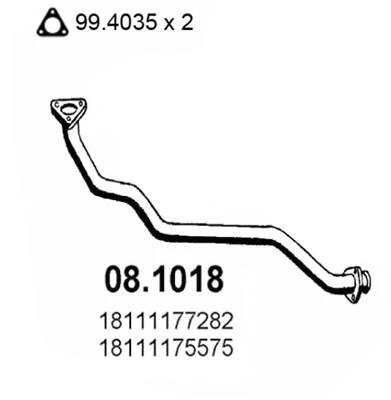 Tuyau d'échappement ASSO 08.1018