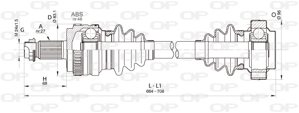 Arbre de transmission OPEN PARTS DRS6346.00