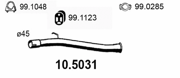 Tuyau d'échappement ASSO 10.5031