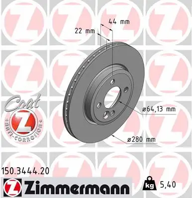 Disque de frein ZIMMERMANN 150.3444.20
