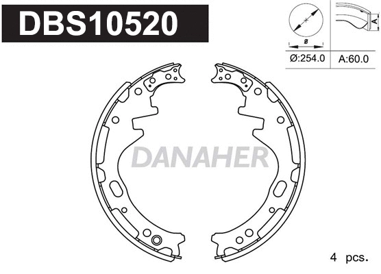 Jeu de mâchoires de frein DANAHER DBS10520