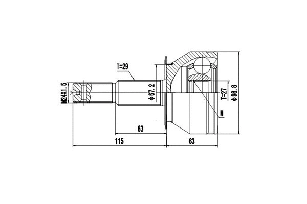 Jeu de joints, arbre de transmission DYNAMATRIX DCV841240