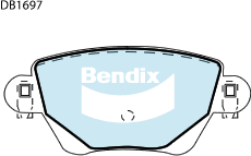 Kit de plaquettes de frein, frein à disque BENDIX-SEA DB1697 GCT
