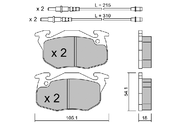 Kit de plaquettes de frein, frein à disque AISIN BPPE-1014