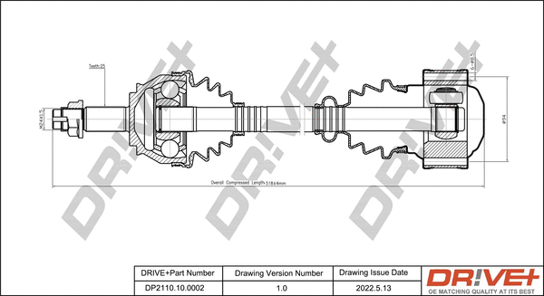 Arbre de transmission Dr!ve+ DP2110.10.0002