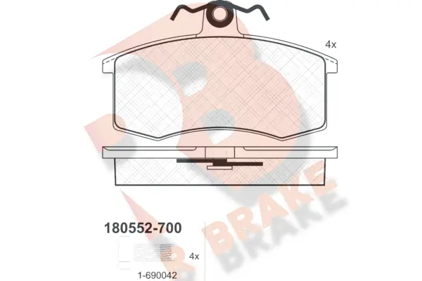 Kit de plaquettes de frein, frein à disque R BRAKE RB0552-700
