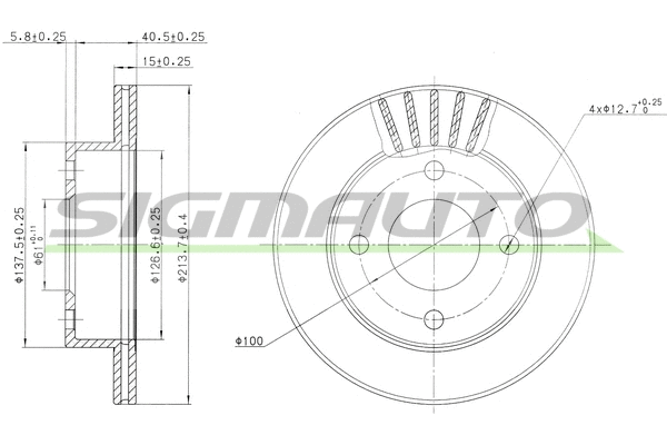 Disque de frein SIGMAUTO DBA807V