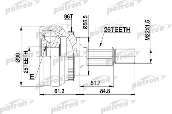 Jeu de joints, arbre de transmission PATRON PCV1127
