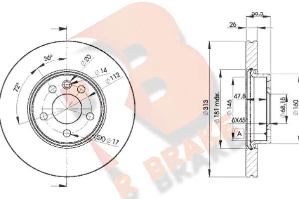 Disque de frein R BRAKE 78RBD21530
