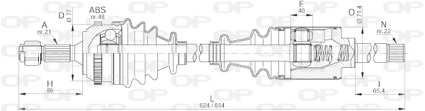 Arbre de transmission OPEN PARTS DRS6214.00