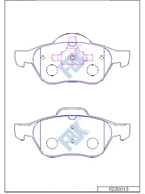 Kit de plaquettes de frein, frein à disque FBK FD30013