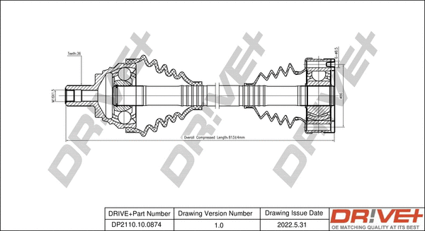 Arbre de transmission Dr!ve+ DP2110.10.0874