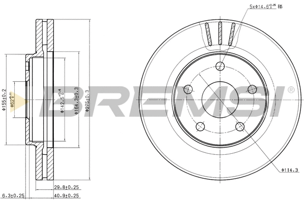 Disque de frein BREMSI CD7859V