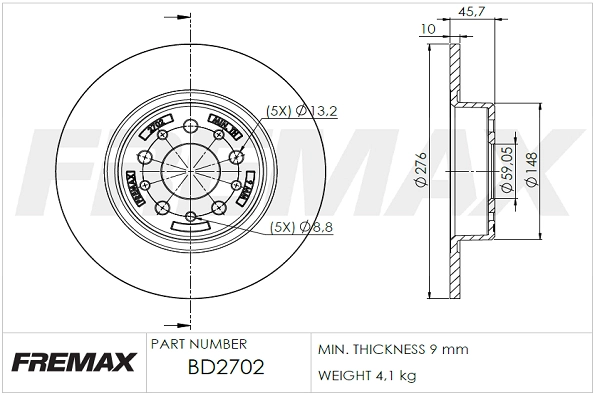 Disque de frein FREMAX BD-2702