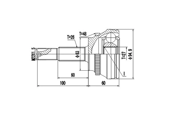 Jeu de joints, arbre de transmission DYNAMATRIX DCV859167