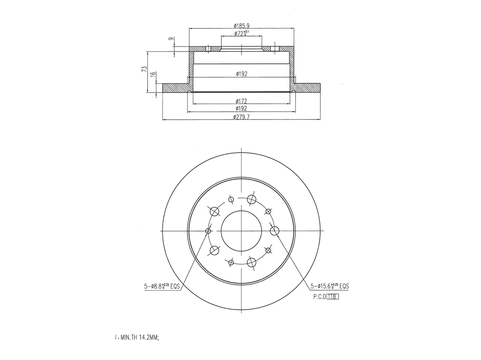 Disque de frein A.Z. Meisterteile AZMT-44-024-1081
