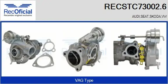 Turbocompresseur, suralimentation RECOFICIAL RECSTC73002.6