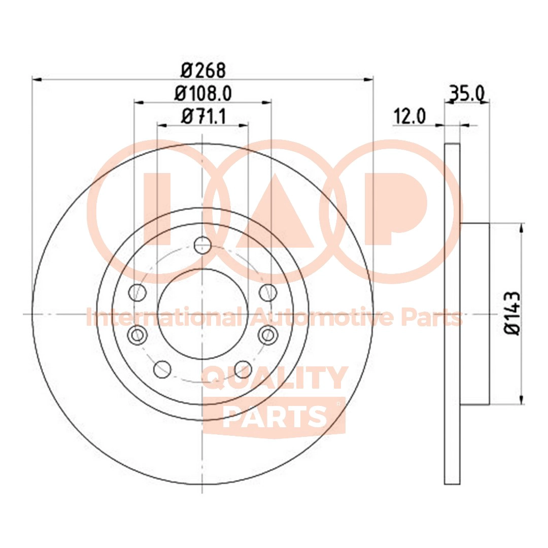 Disque de frein IAP QUALITY PARTS 709-52031