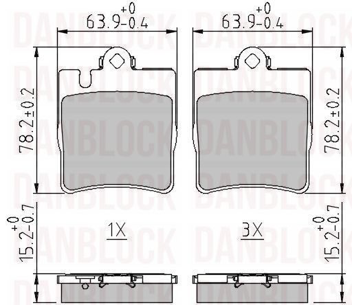 Kit de plaquettes de frein, frein à disque DANBLOCK DB 510361