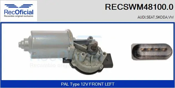 Moteur d'essuie-glace RECOFICIAL RECSWM48100.0
