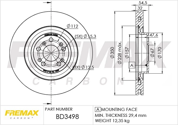 Disque de frein FREMAX BD-3498