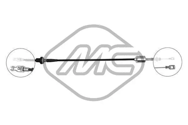 Tirette à câble, commande d'embrayage Metalcaucho 80191