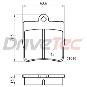 Kit de plaquettes de frein, frein à disque DriveTec DPAD1403