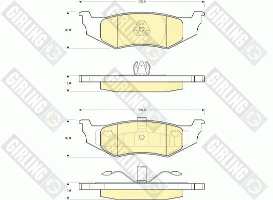 Kit de plaquettes de frein, frein à disque GIRLING 6141195