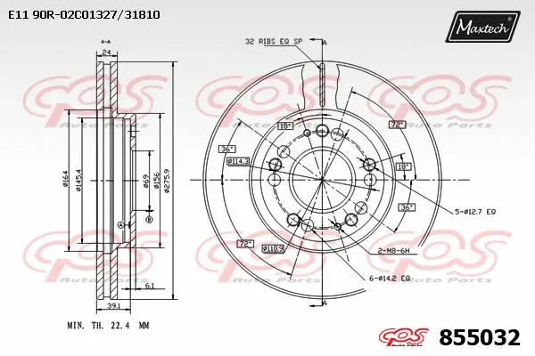 Disque de frein MAXTECH 855032