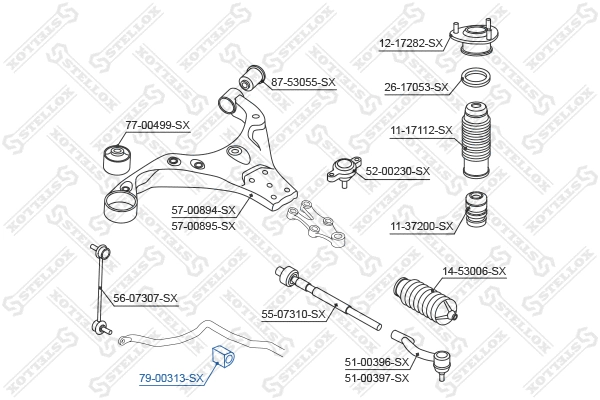 Suspension, stabilisateur STELLOX 79-00313-SX