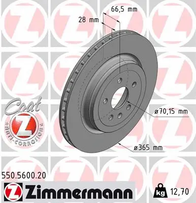 Disque de frein ZIMMERMANN 550.5600.20