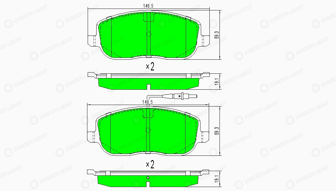 Kit de plaquettes de frein, frein à disque Automotive Adriado GLBP0074