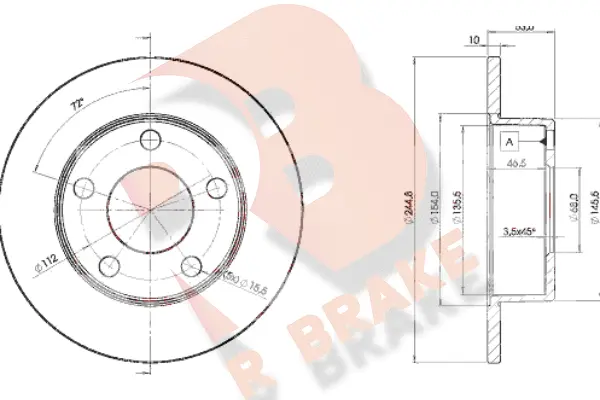 Disque de frein R BRAKE 78RBD22800