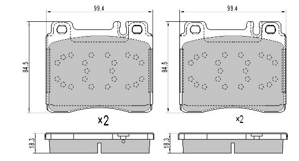 Kit de plaquettes de frein, frein à disque FREMAX FBP-1097