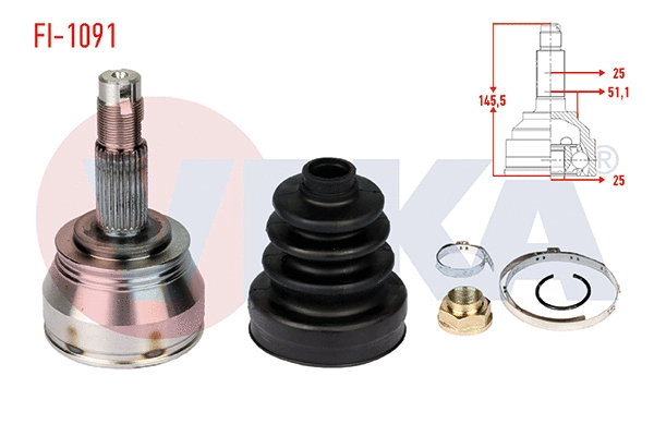 Jeu de joints, arbre de transmission VEKA FI-1091
