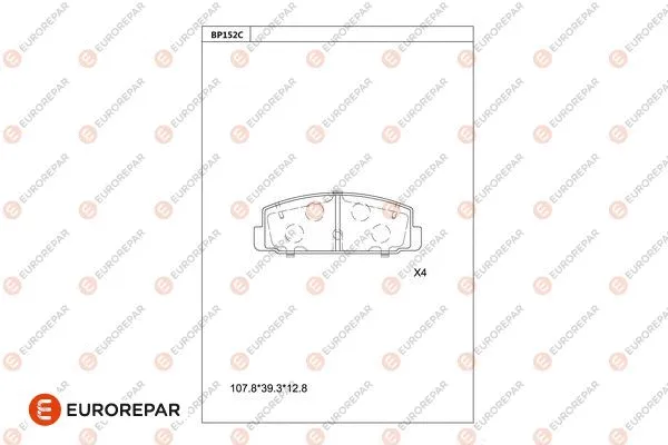 Kit de plaquettes de frein, frein à disque EUROREPAR 1677812780