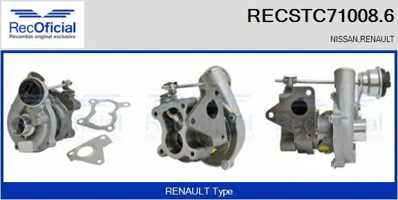 Turbocompresseur, suralimentation RECOFICIAL RECSTC71008.6