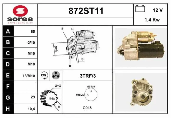 Démarreur STARTCAR 872ST11