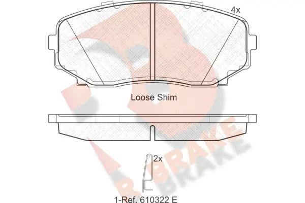 Kit de plaquettes de frein, frein à disque R BRAKE RB1962