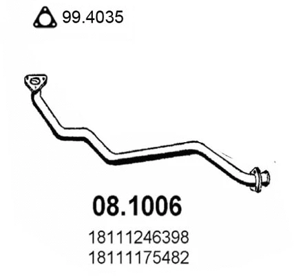 Tuyau d'échappement ASSO 08.1006