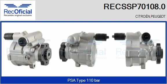 Pompe hydraulique, direction RECOFICIAL RECSSP70108.0