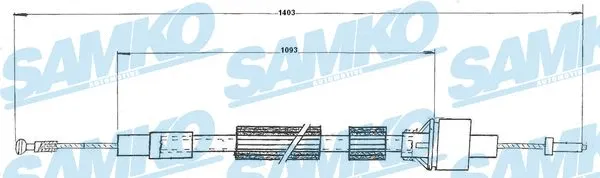 Tirette à câble, commande d'embrayage SAMKO C0087C