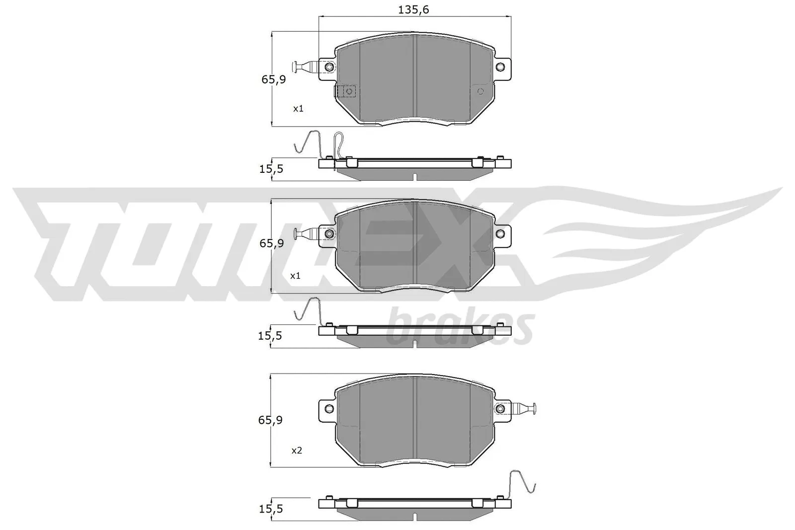 Kit de plaquettes de frein, frein à disque TOMEX Brakes TX 19-39