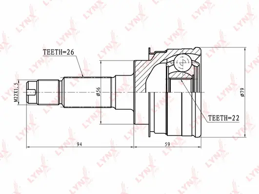 Jeu de joints, arbre de transmission LYNXAUTO CO-5110