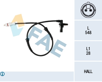 Capteur, vitesse de roue FAE 78325