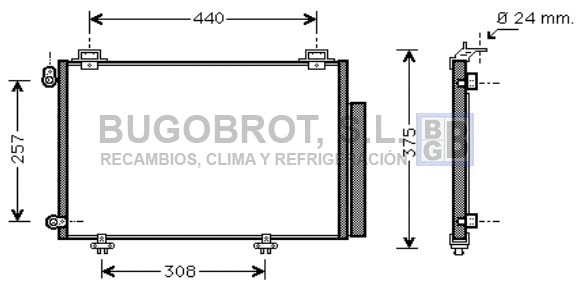 Condenseur, climatisation BUGOBROT 62-TO5267