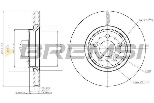 Disque de frein BREMSI CD7898V