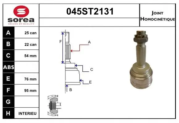 Jeu de joints, arbre de transmission STARTCAR 045ST2131
