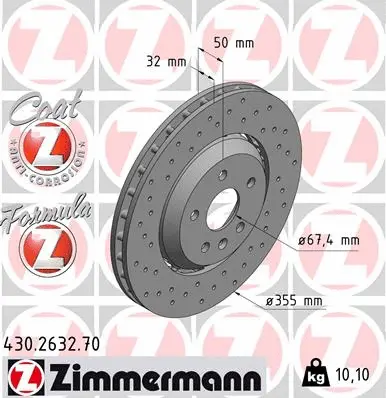 Disque de frein ZIMMERMANN 430.2632.70